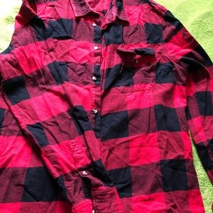 Red buffalo check flannel shirt